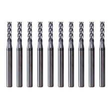 10Pcs 4 Flute 3/32" x 1/8" x 3/8" x 1-1/2" End Mills Solid Carbide AlTiN Coated