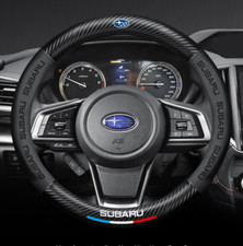 15"38cm Leather+Carbon fiber Steering Wheel Cover For Subaru All model