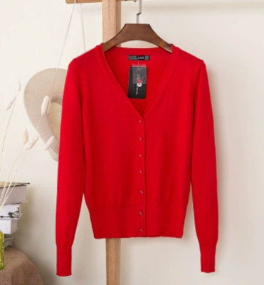 Damen Strickjacke Cardigan Top Strickpullover Feinstrick-Kaschmir Pulli Pullover