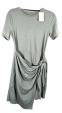 A New Day Womens Short Sleeve Dress With Draped Front & Waist Tie