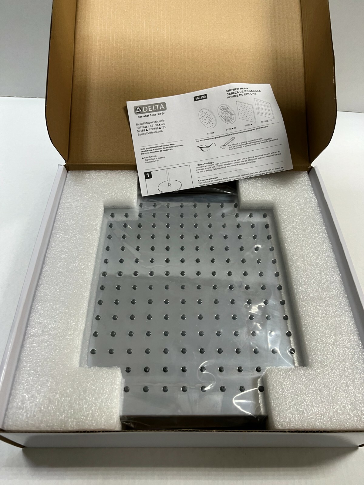 Delta 2.5 GPM Black Universal Single-Function Rain Showerhead