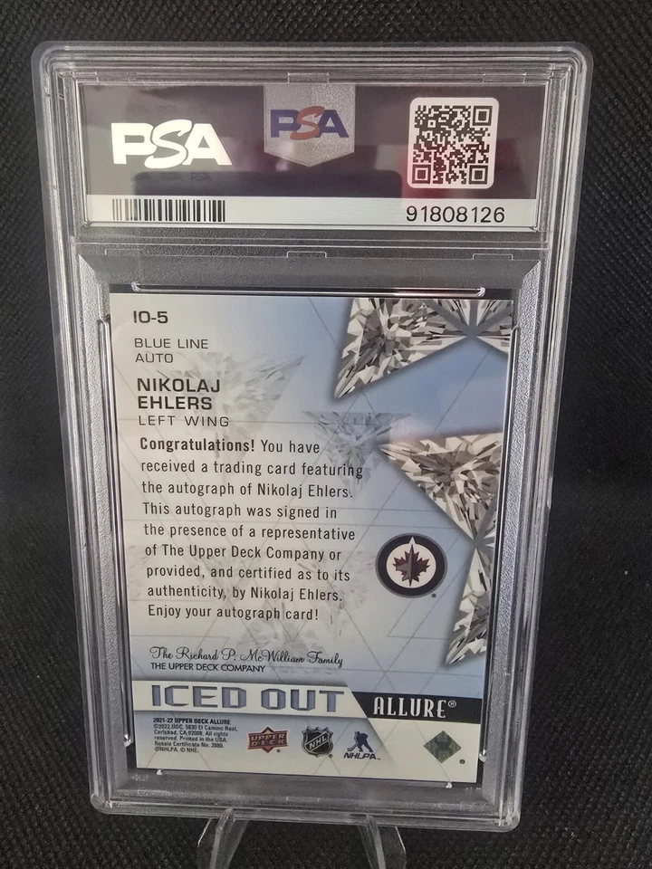 Nikolaj Ehlers 2021-22 Upper Deck Allure Iced Out Auto GEM MT 10 #105 - Image 2 of 2