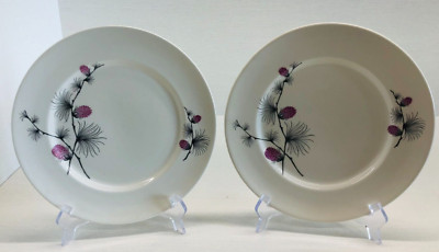 Canonsburg Wild Clover (2) Round Serving Plates 10.5''