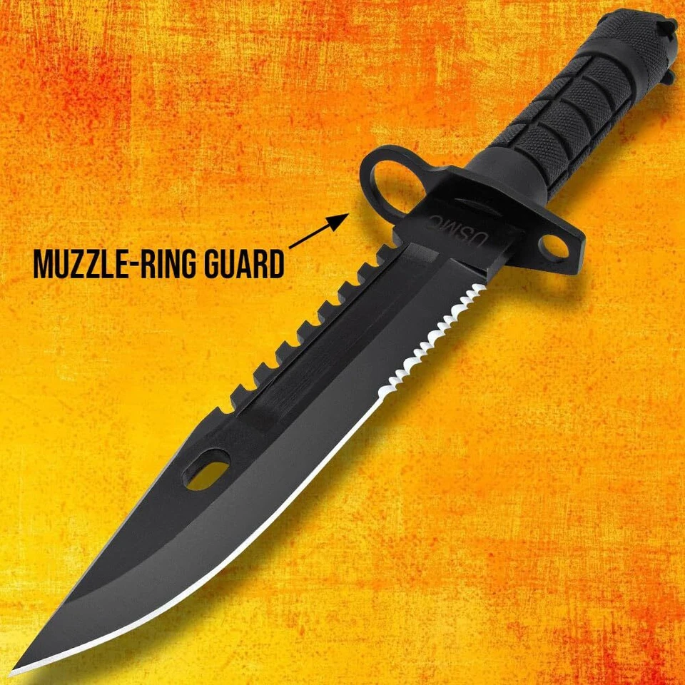USMC M-9 Fixed Blade Knife and Sheath | Officially Licensed | Sawback Spine - Image 3 of 4