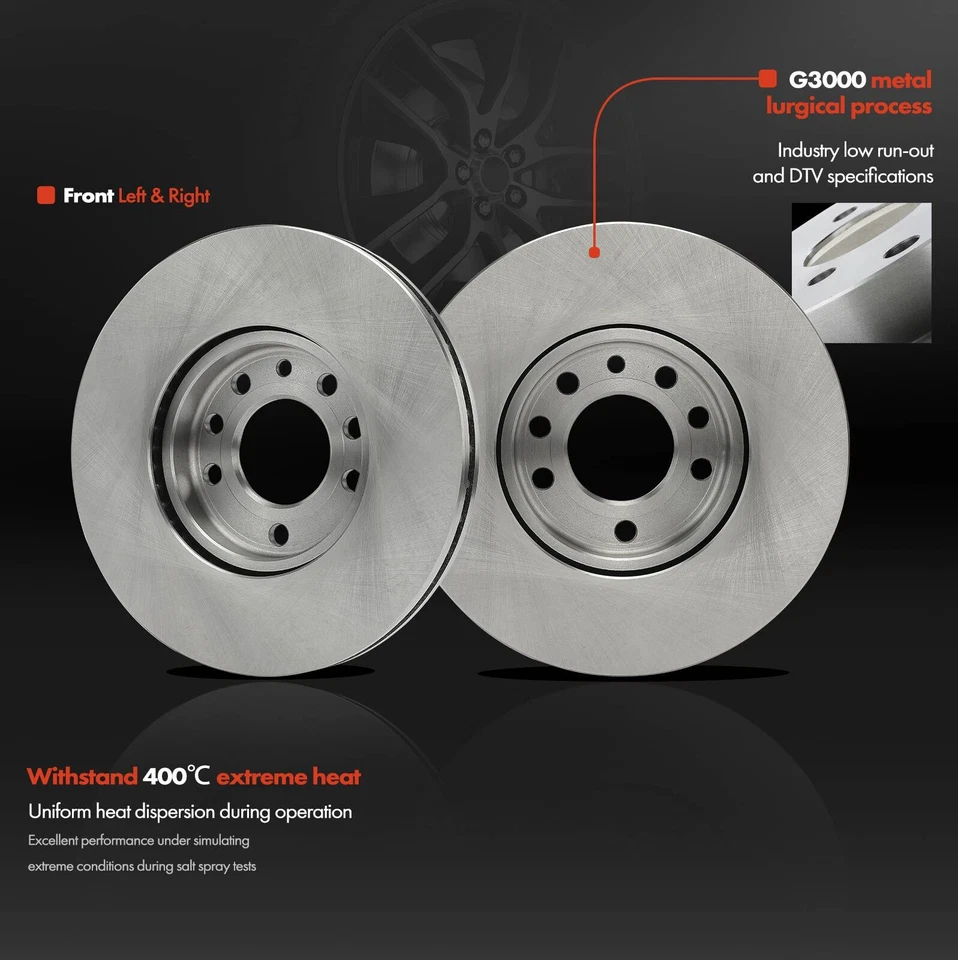 2 rotores de freno de disco delanteros para Saab 9-5 Saturn L300 2001-2005 LW200 LW300 Foto 3 de 4