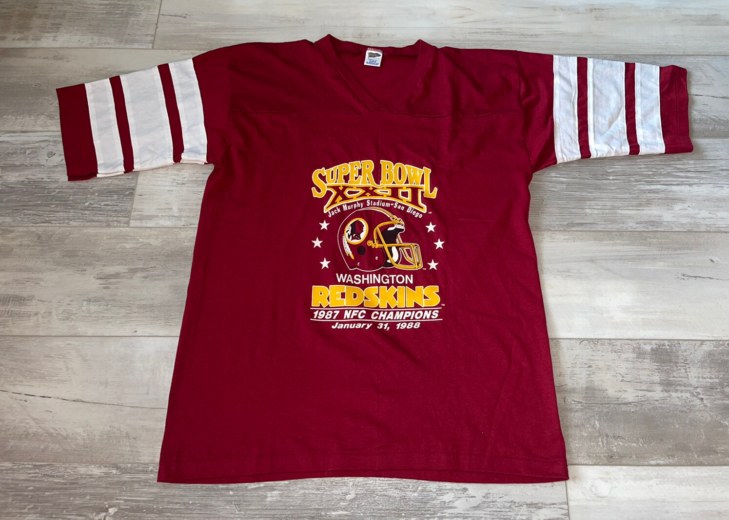 Vintage 1987 Washington Redskins Super Bowl Tee Shirt Large XL Single ...