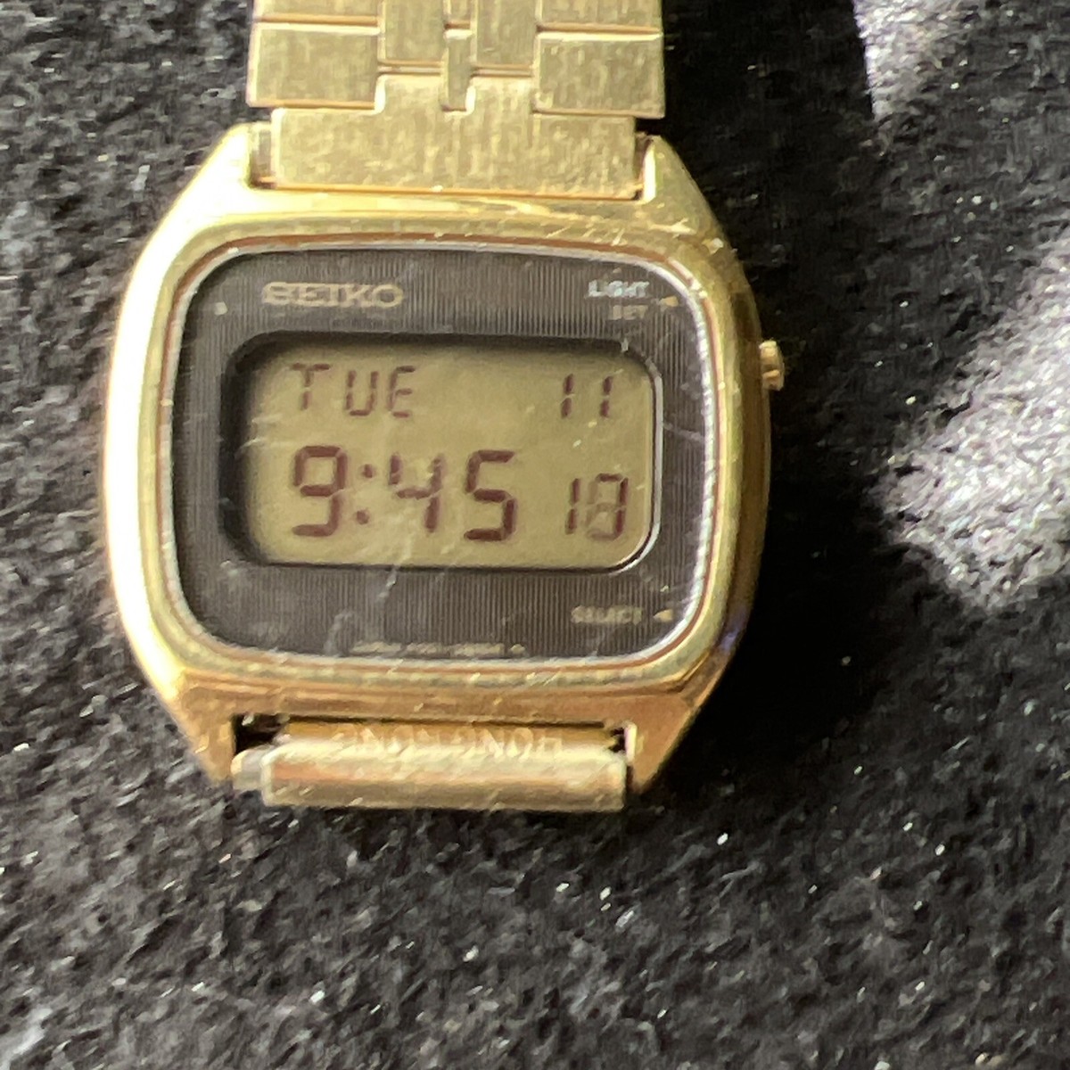 Vintage Mens Seiko Japan Rare LCD F051 5029 Gold Tone Running | eBay