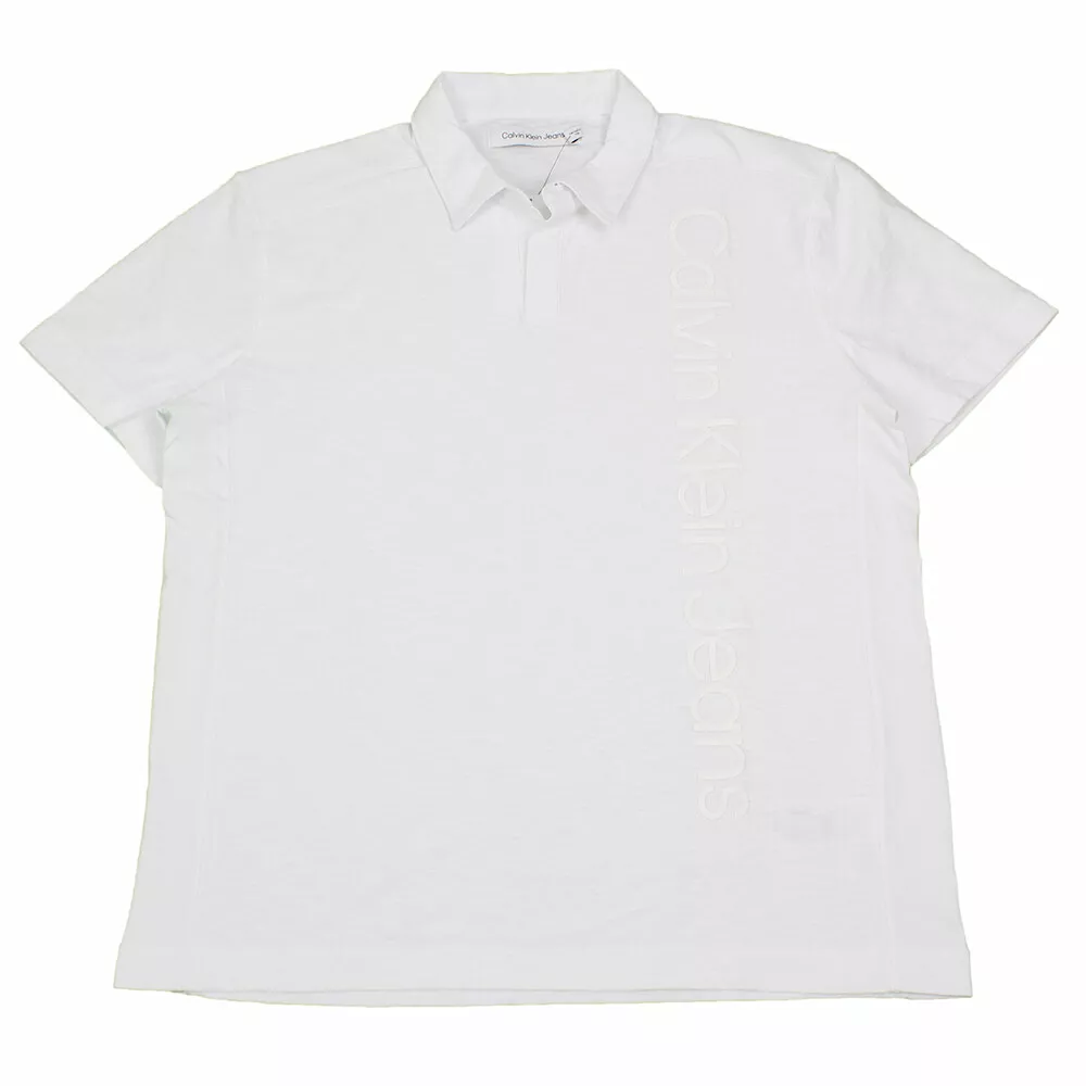 Men\'s Calvin Klein Polo - Regular Fit Taped Logo - White - NEW | eBay