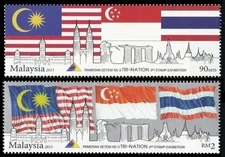 *FREE SHIP Malaysia Singapore Thailand 3rd Expo Tri-nation 2013 Flag (stamp MNH