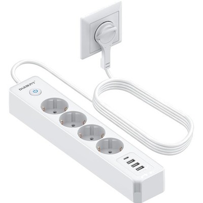 Steckdosenleiste Mehrfachsteckdose USB C 4 Fach Überspannungsschutz Kinderschutz