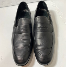 VERSACE COLLECTION Men's Black Leather Embossed Logo Loafers EU 44 US 11 ($425)