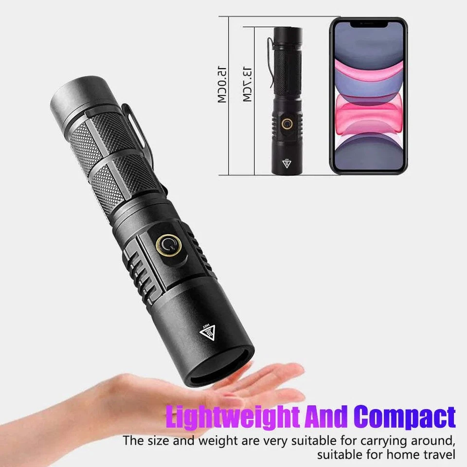 365nm UV Flashlight USB Rechargeable Pet Urine Detector Blacklight - Image 4 of 4