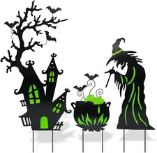 Outdoor Halloween Yard Signs Decorations, 3 Pack Halloween Yard Stakes