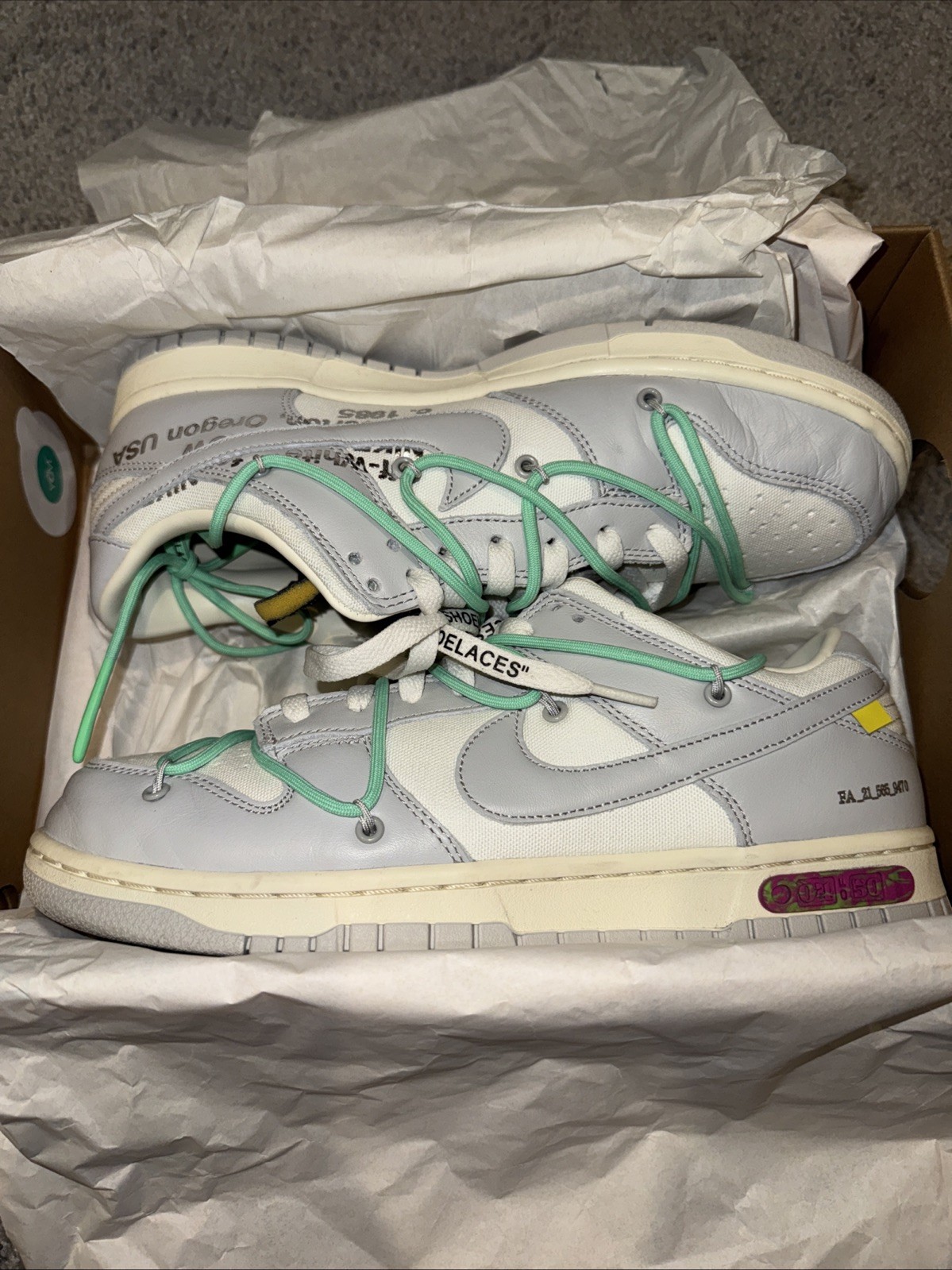 OFF WHITE X NIKE Taglia 10 Nike Off White x Dunk Low Lotto 04 di 50