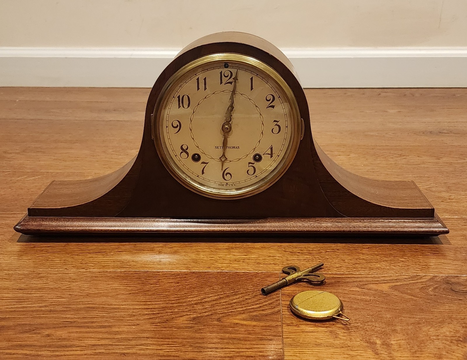 Vintage Seth Thomas 8 Day Mantle Clock - Serviced & Running