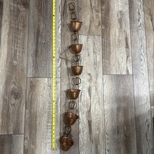 Monarch Rain Chains Pure Copper Hammered Cup Rain Chain Extension, 3 ft Coppe...