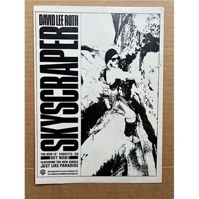 DAVID LEE ROTH SKYSCRAPER MEMORABILIA original music press advert from 1988 - th