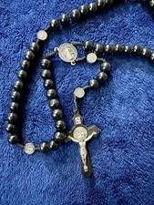 Blessed Rosary olive black Wood Beads Jerusalem Holy Land Catholic Rosary