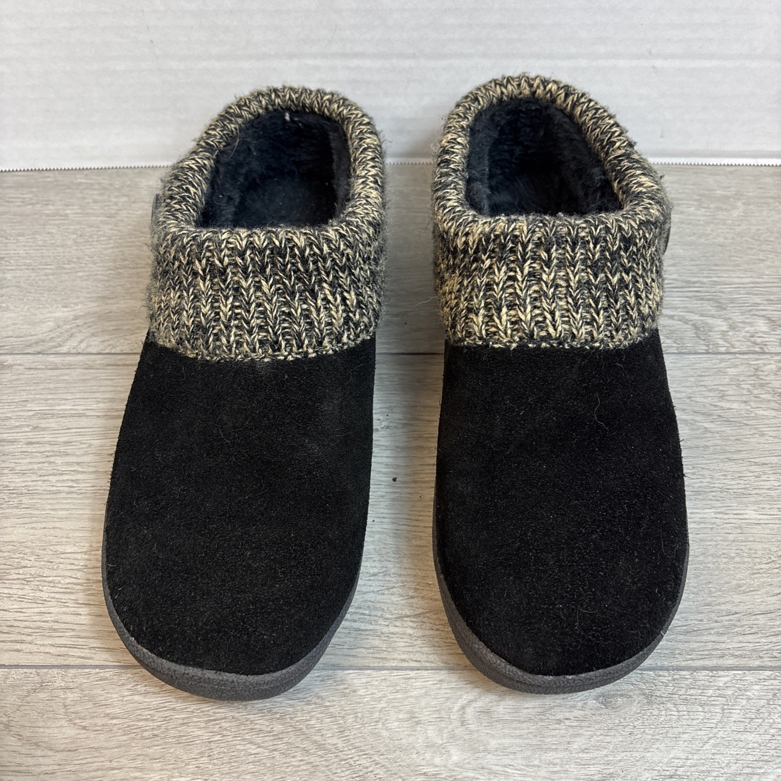 SAOLA Ciabatte donna Clark’s taglia 10 slip on nere con suola in gomma all’uncinetto