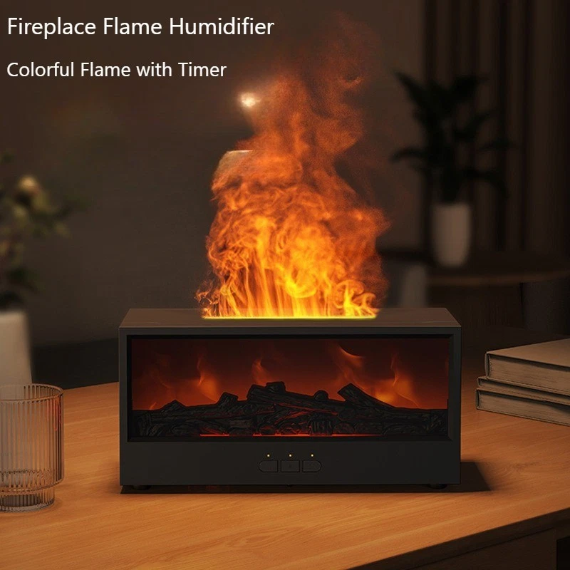 RC Fireplace Flame Humidifier Aromatherapy Diffuser 7 Colors Light Oil Diffuser - Image 2 of 4