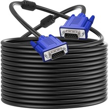 VGA to VGA Cable HD15 Male for TV, Computer, Projector - 50ft