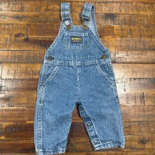 Vintage OshKosh Bgosh Kids Blue Denim Overalls Made in USA Vestbak 3-6M 0702