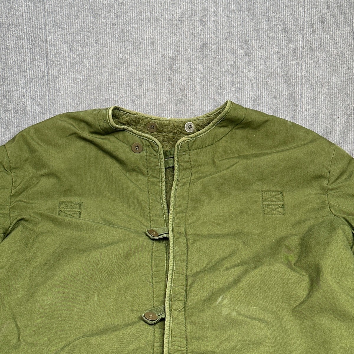 Vintage Swedish Military C52 Field Coat Liner Green Pile Lined C52 Large View 3