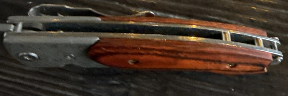 Cuchillo de Bolsillo Plegable Tac-Force Madera Pakka Damasco Foto 4 de 4