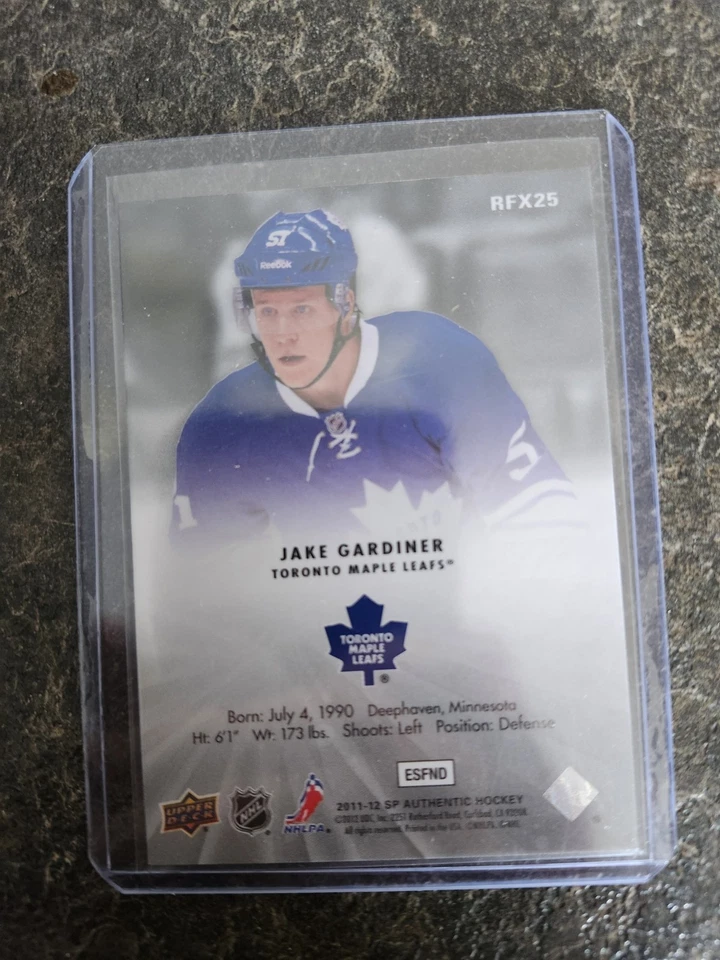 2011-12 Sp Authentic Rookie Holo FX Jake Gardiner Card# RFX25 - Image 2 of 2