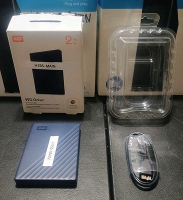 WD Drive Portable 2TB HDD External Hard Drive Windows + Mac + Chromebook