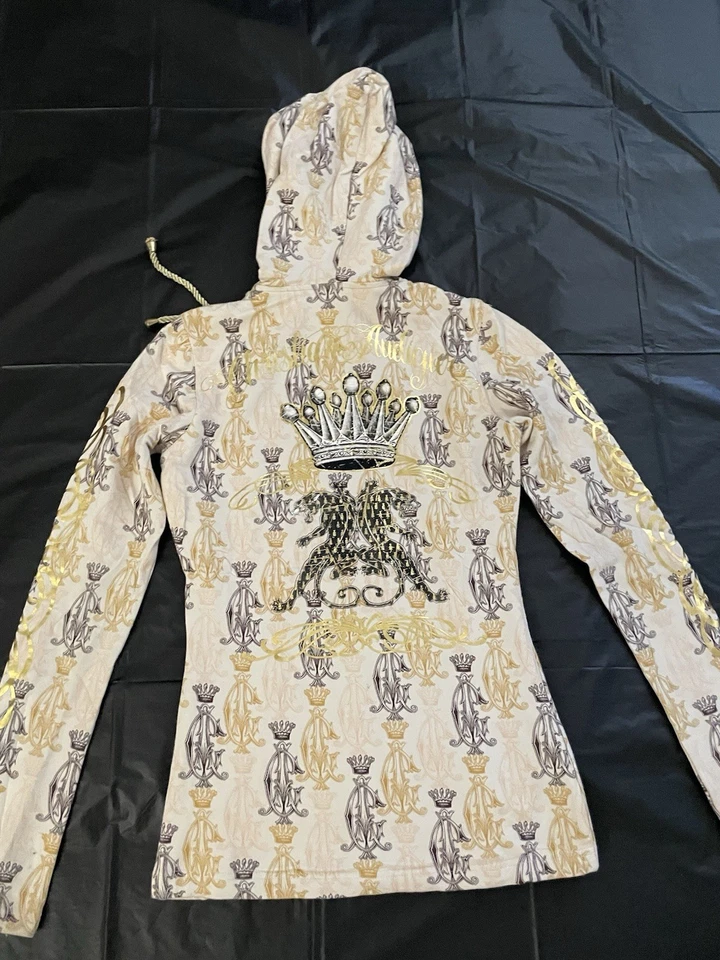 Christian Audigier Mujer Especialidad Sudadera con Capucha Chaqueta Negro Diseño Pantera Totalmente Nueva Foto 2 de 4