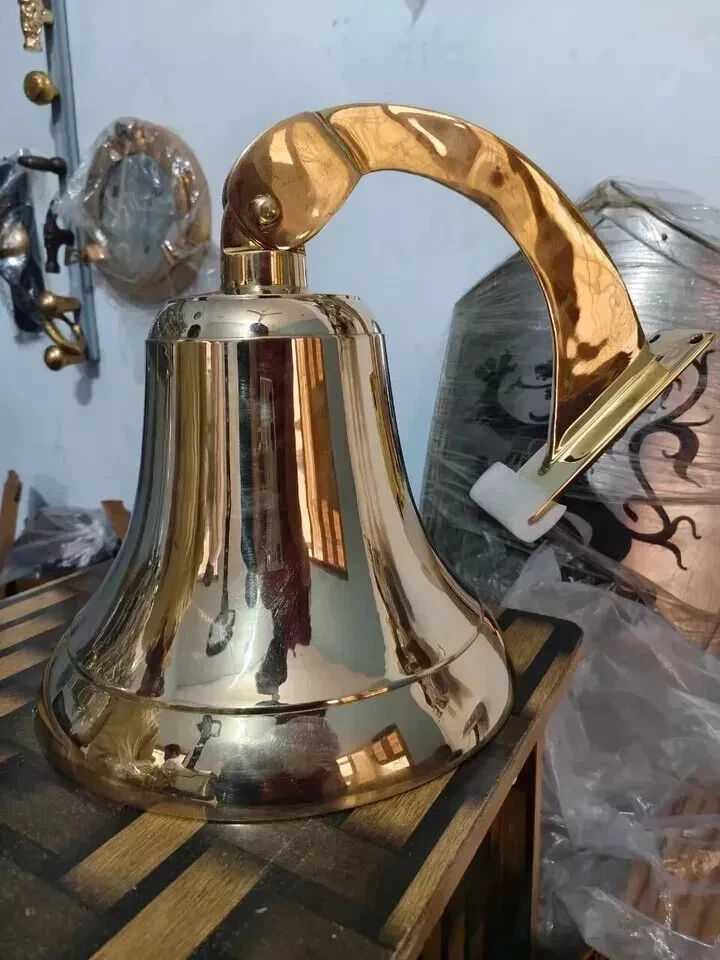 18" Big Bell Nautical Solid Brass Ship's Boat Bell Marine Maritime Wall Bell - Image 4 of 4