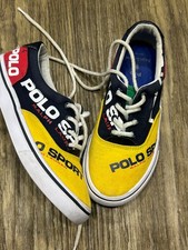 Polo Ralph Lauren Boys Canvas Shoes Multicolor Colorblock 2Y 2 Youth