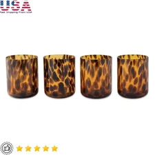 Tortoise Drinking Glass Set 4-Pack Durable High Quality Kitchen Drinkware New