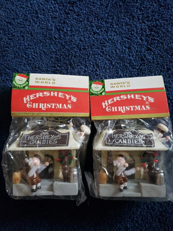 2 Vintage NOS Kurt Adler Hershey's Christmas Ornaments