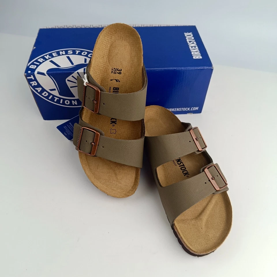 Sandalias Birkenstock Arizona Stone Birko-Flor cómodas de cuero para hombre y mujer zapatos Foto 3 de 4