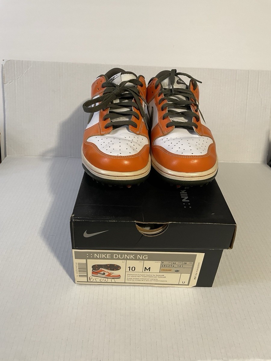 RARE Nike SB Dunk Air White Orange Olive Golf Shoes 484294  display picture 1
