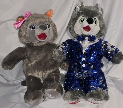 Build-A-Bear Violet & Wiley  the Wolf set Stuffed Animals Birthday 2022 Medium