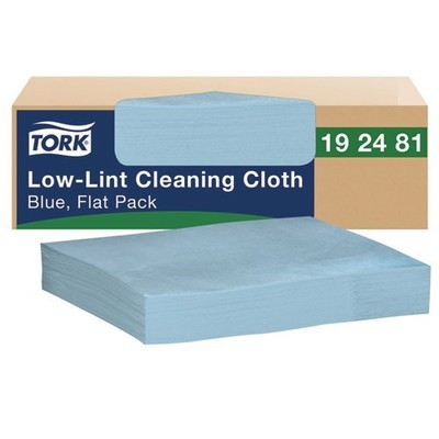 Tork Low-Lint Cleaning Cloth, 1-Ply, 12 x 12, Blue, 250 Sheets/Carton