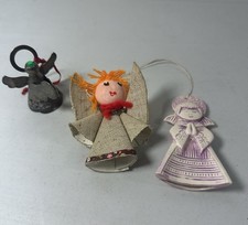 Vintage Angel Ornaments 3pc Collectible Tree Display Decoration Christmas