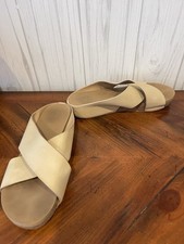 Womens Volatile Ablette Sandal Beige Leather Lea Criss Cross Sandal Sz 8 /38