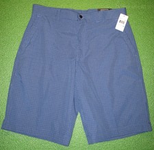 Callaway Limoges Men's Golf Shorts, Blue Plaid, Polyester, Size 34, NEW