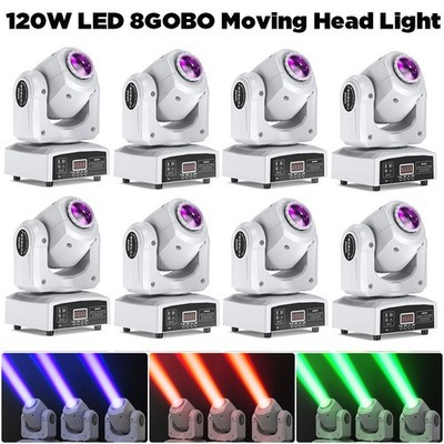 8PCS LED Moving Head Light RGBW Gobo Beam Stage DJ Disco Club DMX Spot Lighting