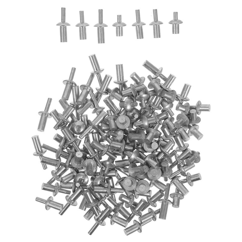 Types Orf Rivets 390Pcs Durable Aluminum Core Rivets Kit Knock Type with Round Head for ...