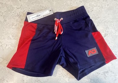 Addicted Athletic Shorts ''With mesh side panels '' Red & Blue Sz.XS/28 NWT
