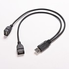 Hub USB Cable Parts Jack Cord Black Transfer Gadget 2.0A Male To Dual USB Female