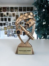 CAR SHOW TROPHY GOLD RESIN AWARD PISTON RACIN...