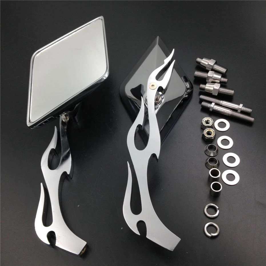 Espejos retrovisores con pernos de llama de diamante de 10 mm para Suzuki GSX-R600/750/1000 2001-2012 Foto 3 de 4