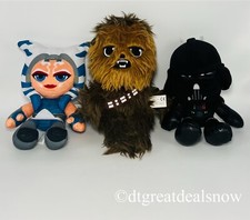 Star Wars Plush Figure Darth Vader Chewbacca Jedi Ahsoka Tano Lot of 3