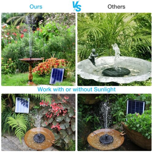 AISITIN 6.5W Solar Springbrunnen Eingebaute1500 mAh Batterie für Garten,Teich - Bild 9 von 10